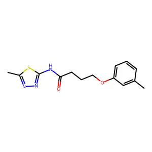 4-(3-methylphenoxy)-N-[(2Z)-5-methyl-1,3,4-thiadiazol-2(3H)-ylidene]butanamide structure