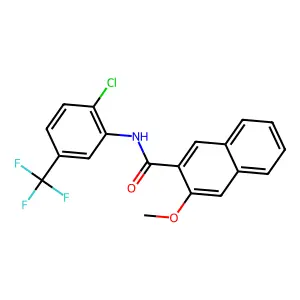 N-[2-chloro-5-(trifluoromethyl)phenyl]-3-methoxynaphthalene-2-carboxamide structure