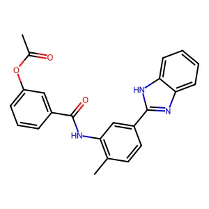3-{[5-(1H-benzimidazol-2-yl)-2-methylphenyl]carbamoyl}phenyl acetate structure