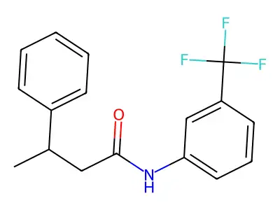 3-phenyl-N-[3-(trifluoromethyl)phenyl]butanamide structure