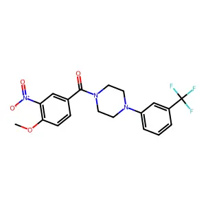 (4-Methoxy-3-nitrophenyl)-[4-[3-(trifluoromethyl)phenyl]piperazin-1-yl]methanone structure