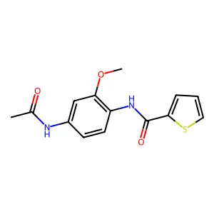 N-(4-acetamido-2-methoxyphenyl)thiophene-2-carboxamide structure