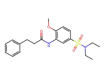 N-[5-(diethylsulfamoyl)-2-methoxyphenyl]-3-phenylpropanamide structure