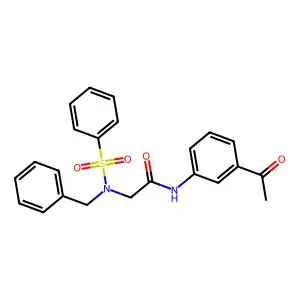 N-(3-acetylphenyl)-2-[benzenesulfonyl(benzyl)amino]acetamide structure