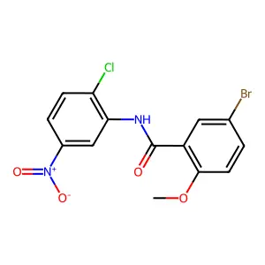 5-bromo-N-(2-chloro-5-nitrophenyl)-2-methoxybenzamide structure