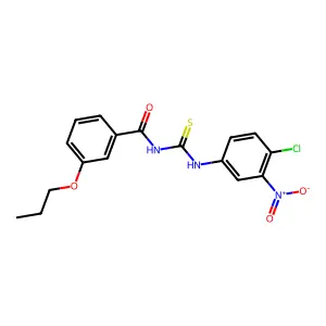 N-[(4-chloro-3-nitrophenyl)carbamothioyl]-3-propoxybenzamide structure