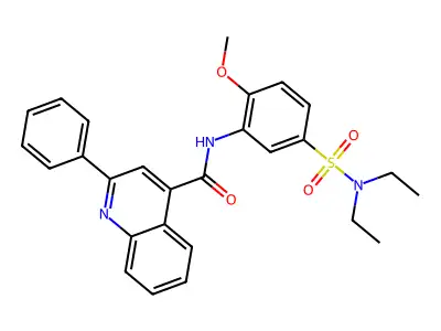 N-[5-(diethylsulfamoyl)-2-methoxyphenyl]-2-phenylquinoline-4-carboxamide structure