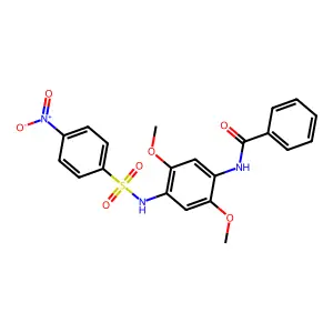 N-(2,5-dimethoxy-4-{[(4-nitrophenyl)sulfonyl]amino}phenyl)benzamide structure