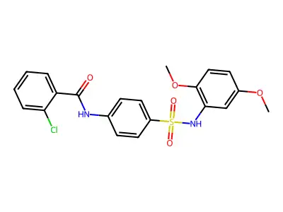 2-chloro-N-[4-[(2,5-dimethoxyphenyl)sulfamoyl]phenyl]benzamide structure