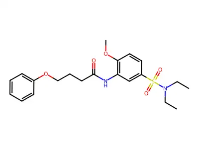 N-[5-(diethylsulfamoyl)-2-methoxyphenyl]-4-phenoxybutanamide structure