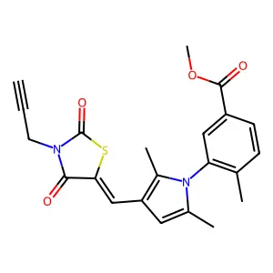methyl 3-(3-{(E)-[2,4-dioxo-3-(prop-2-yn-1-yl)-1,3-thiazolidin-5-ylidene]methyl}-2,5-dimethyl-1H-pyrrol-1-yl)-4-methylbenzoate structure