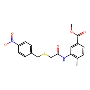 Methyl 3-{[({4-nitrobenzyl}sulfanyl)acetyl]amino}-4-methylbenzoate structure