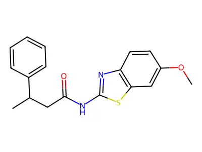N-(6-methoxy-1,3-benzothiazol-2-yl)-3-phenylbutanamide structure