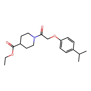 Ethyl 1-{2-[4-(methylethyl)phenoxy]acetyl}piperidine-4-carboxylate structure