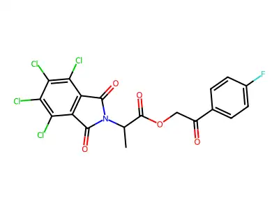 2-(4-fluorophenyl)-2-oxoethyl 2-(4,5,6,7-tetrachloro-1,3-dioxo-1,3-dihydro-2H-isoindol-2-yl)propanoate structure