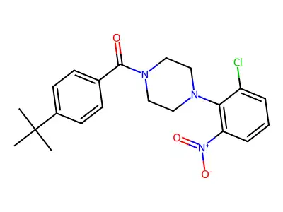(4-Tert-butylphenyl)-[4-(2-chloro-6-nitrophenyl)piperazin-1-yl]methanone structure