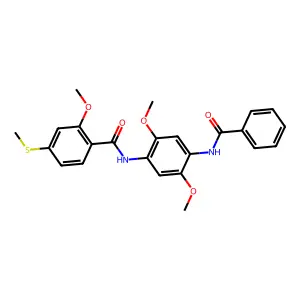 N-(4-benzamido-2,5-dimethoxyphenyl)-2-methoxy-4-methylsulfanylbenzamide structure
