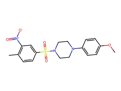 1-(4-Methoxyphenyl)-4-(4-methyl-3-nitrophenyl)sulfonylpiperazine structure