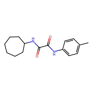 N-cycloheptyl-N'-(4-methylphenyl)oxamide structure