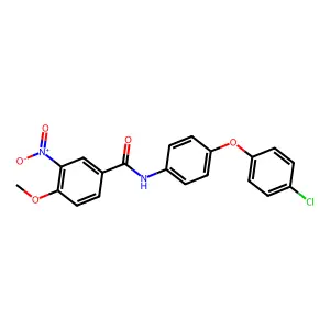 N-[4-(4-chlorophenoxy)phenyl]-4-methoxy-3-nitrobenzamide structure