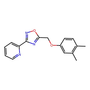 5-[(3,4-Dimethylphenoxy)methyl]-3-pyridin-2-yl-1,2,4-oxadiazole structure