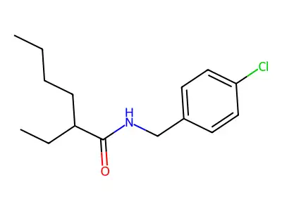 N-[(4-chlorophenyl)methyl]-2-ethylhexanamide structure