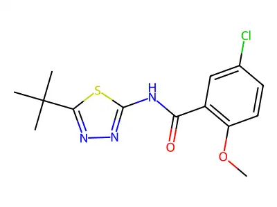 N-(5-tert-butyl-1,3,4-thiadiazol-2-yl)-5-chloro-2-methoxybenzamide structure