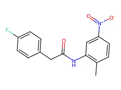 2-(4-fluorophenyl)-N-(2-methyl-5-nitrophenyl)acetamide structure