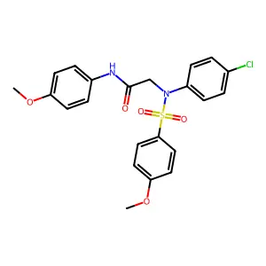 2-(4-chloro-N-(4-methoxyphenyl)sulfonylanilino)-N-(4-methoxyphenyl)acetamide structure