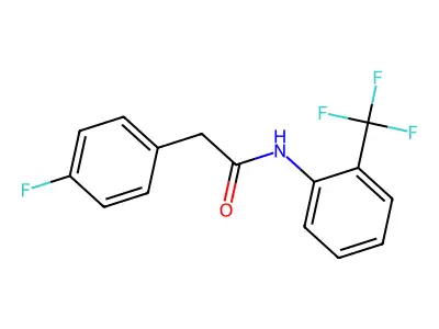 2-(4-fluorophenyl)-N-[2-(trifluoromethyl)phenyl]acetamide structure