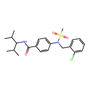 4-[(2-chlorobenzyl)(methylsulfonyl)amino]-N-(2,4-dimethylpentan-3-yl)benzamide structure