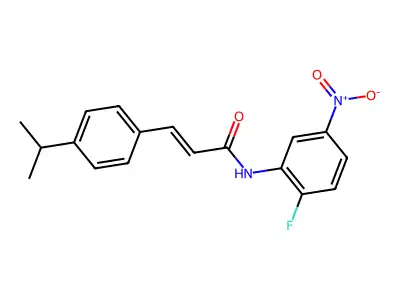 (E)-N-(2-fluoro-5-nitrophenyl)-3-(4-propan-2-ylphenyl)prop-2-enamide structure