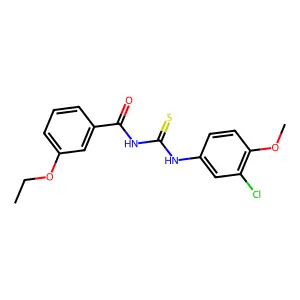 N-[(3-chloro-4-methoxyphenyl)carbamothioyl]-3-ethoxybenzamide structure