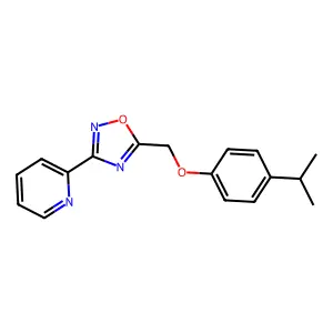 5-[(4-Propan-2-ylphenoxy)methyl]-3-pyridin-2-yl-1,2,4-oxadiazole structure