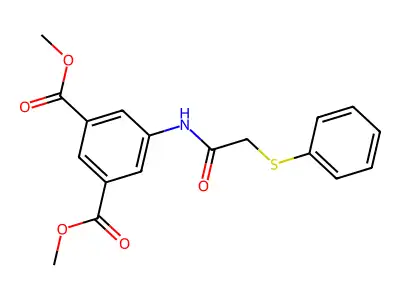 Methyl 3-(methoxycarbonyl)-5-(2-phenylthioacetylamino)benzoate structure