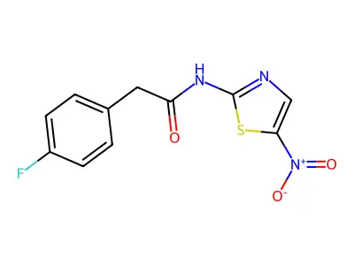 2-(4-fluorophenyl)-N-(5-nitro-1,3-thiazol-2-yl)acetamide structure