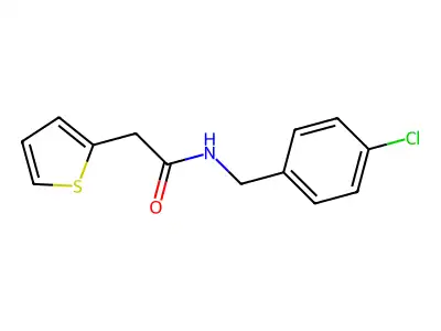 N-(4-chlorobenzyl)-2-(thiophen-2-yl)acetamide structure