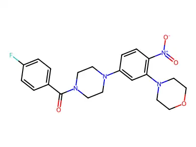 (4-Fluorophenyl)-[4-(3-morpholin-4-yl-4-nitrophenyl)piperazin-1-yl]methanone structure