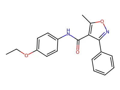 N-(4-ethoxyphenyl)-5-methyl-3-phenyl-1,2-oxazole-4-carboxamide structure