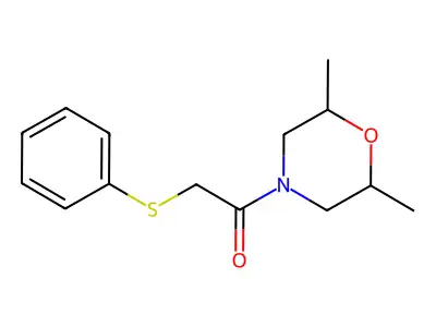 1-(2,6-Dimethylmorpholin-4-yl)-2-phenylsulfanylethanone structure