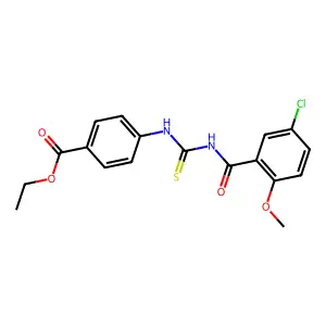 Ethyl 4-({[(5-chloro-2-methoxyphenyl)carbonyl]carbamothioyl}amino)benzoate structure