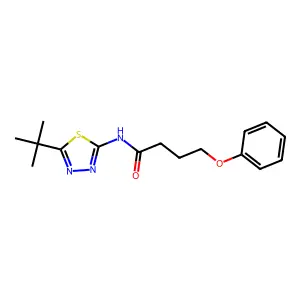N-(5-tert-butyl-1,3,4-thiadiazol-2-yl)-4-phenoxybutanamide structure