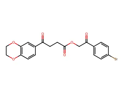 2-(4-Bromophenyl)-2-oxoethyl 4-(2,3-dihydro-1,4-benzodioxin-6-yl)-4-oxobutanoate structure