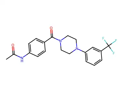 N-[4-[4-[3-(trifluoromethyl)phenyl]piperazine-1-carbonyl]phenyl]acetamide structure