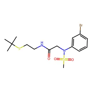 2-(3-bromo-N-methylsulfonylanilino)-N-(2-tert-butylsulfanylethyl)acetamide structure
