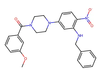 [4-[3-(Benzylamino)-4-nitrophenyl]piperazin-1-yl]-(3-methoxyphenyl)methanone structure
