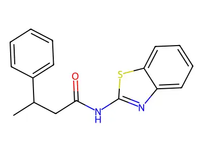 N-(1,3-benzothiazol-2-yl)-3-phenylbutanamide structure