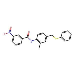 N-[2-methyl-4-(phenylsulfanylmethyl)phenyl]-3-nitrobenzamide structure