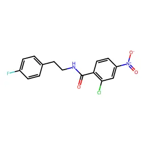 2-chloro-N-[2-(4-fluorophenyl)ethyl]-4-nitrobenzamide structure