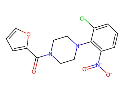 [4-(2-Chloro-6-nitrophenyl)piperazin-1-yl]-(furan-2-yl)methanone structure